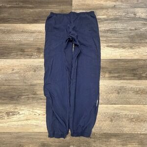 Vintage 90s Nike Navy Blue Mens M Mini Swoosh Ankle Zip‎ Athletic Track Pants